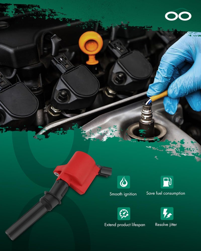 SCITOO حزمة لفائف الإشعال تناسب فورد E-450 سوبر ديوتي 6.8L 2014-2019 لفورد E-450 سوبر ديوتي 5.4L 2014-2016 لفورد E-250 5.4L/4.6L 2013-2014 لفورد E-150 5.4L/4.6L 2013-2014 DG508 C1417 مجموعة من 8 - Image 4